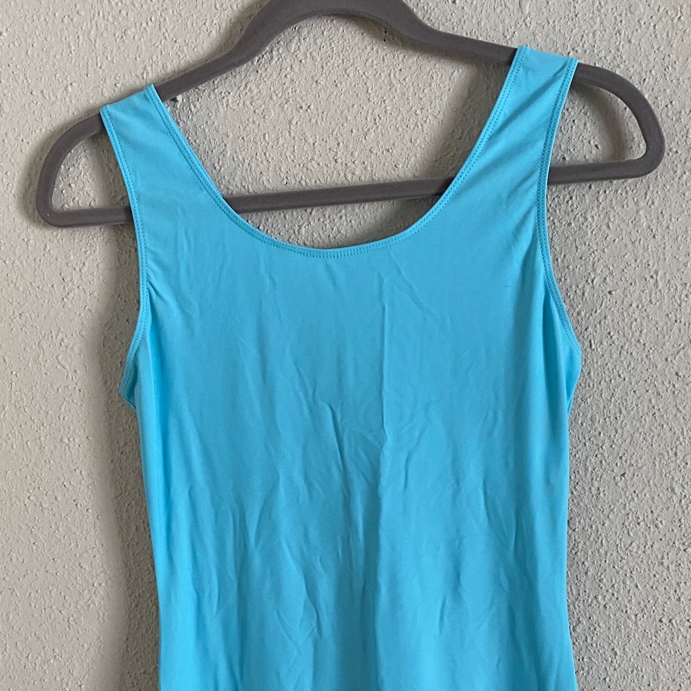 Seamless Blue Slimming Tank Unitard - Picture 3 of 6